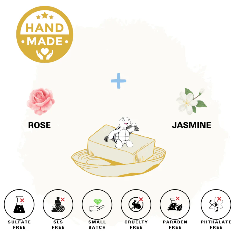 Rose & Jasmine Natural Bar Soap - Image 3