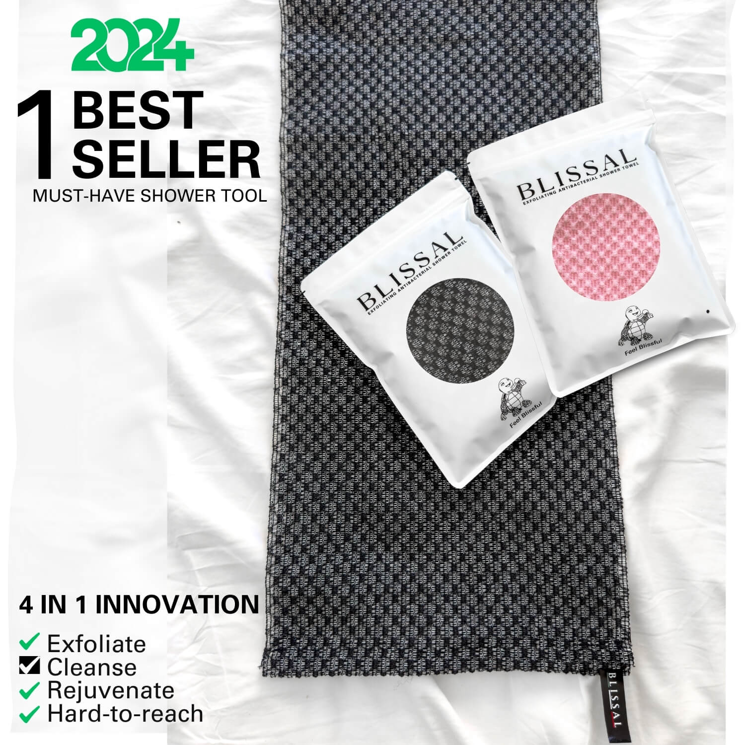 Blissal Exfoliating Antibacterial Shower Towel - Image 13